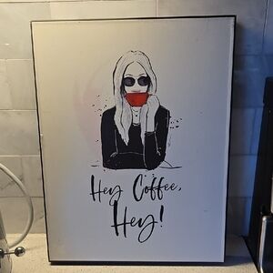 Hobby Lobby Black and White Coffee Art, Statement, Fashion, Some Wear